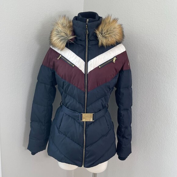 Vince Camuto Womens Medium Faux Fur Hooded Down Feather Fill Coat Puffer Jacket - Picture 1 of 16